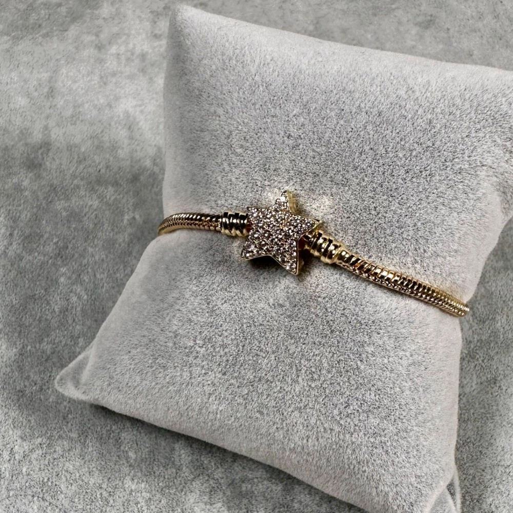 Blazetaki Çelik Charm Yıldız Model Klipsli Bileklik